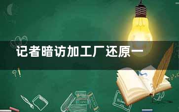 记者暗访加工厂还原一包辣条制作真相
