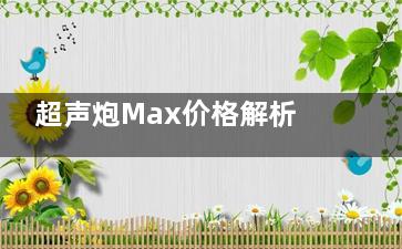 超声炮Max价格解析：有各部位及单次和套餐详细费用清单与选择指南