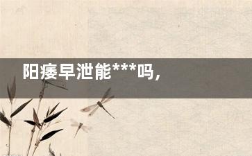 阳痿早泄能***吗,阳萎早谢泄能治疗好吗