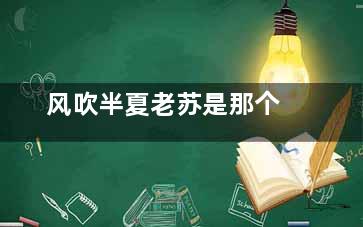 风吹半夏老苏是那个