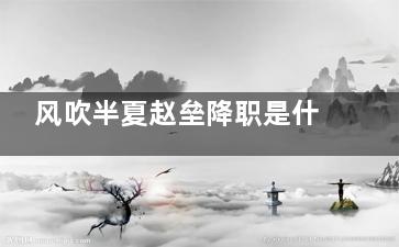 风吹半夏赵垒降职是什么情况