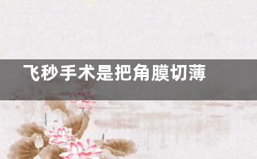 飞秒手术是把角膜切薄吗？医生通俗解释：其实就像在角膜上雕刻一副眼镜，不会伤害眼睛结构！