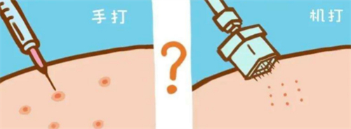 手打水光和机打水光的区别图解