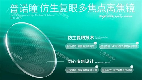 普诺瞳离焦镜片宣传图