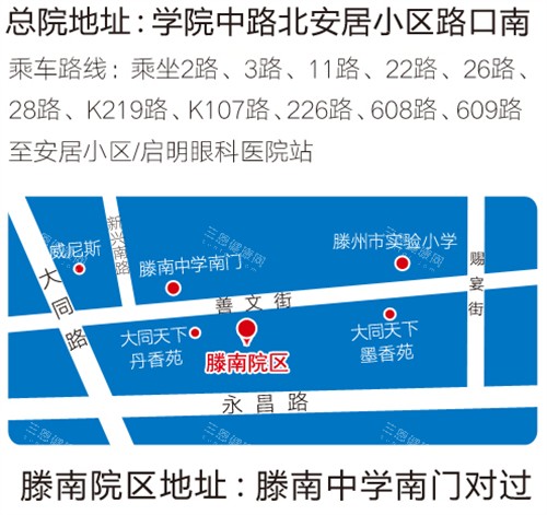 滕州启明眼科到院路线