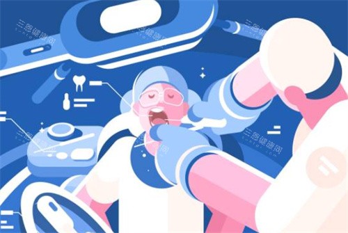 医生正在清洁牙齿