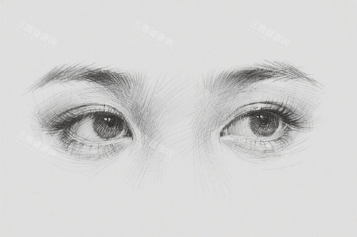 双眼皮素描图