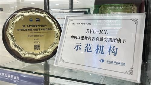 深圳华厦眼科荣誉牌