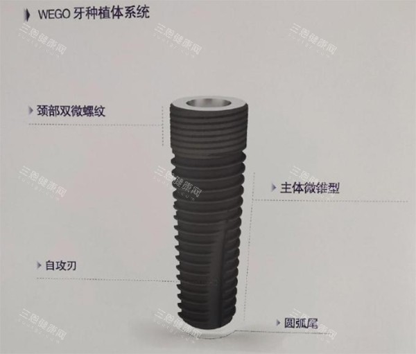 威高wego种植牙颈部双位螺纹细节照片 威高wego种植牙颈部双位螺纹细节照片